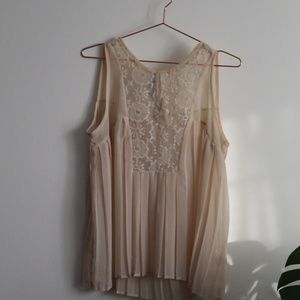 Francesca's Sheer Cream Tank Blouse